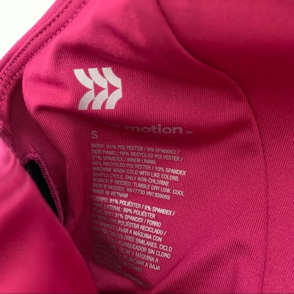All In Motion Cranberry Sports Bra Medium Support Ribbed Moisture Wicking Nwt - Picture 7 of 13